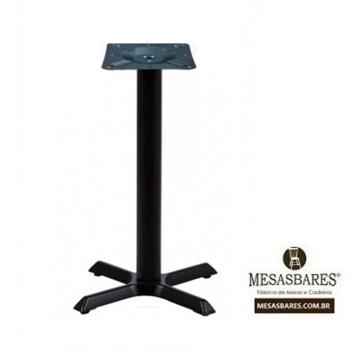 Base De Mesa 4 pontas  Aço Preto  - Cod: 1671