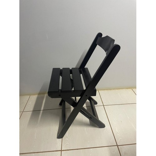 Conjunto Dobrável Madeira 120x70 Mesa Com 4  Cadeiras Encosto Concavo - Cod: 2000