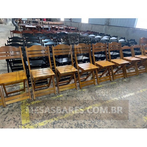 Cadeira Dobrável de Madeira Encosto Anatômico Bar e Restaurante - Cod: 1929