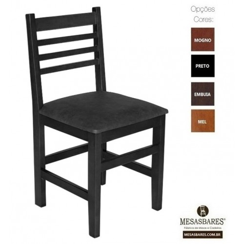 Cadeira Estofada ou Madeira para Lanchonete Cor Preta - Cod: 5001