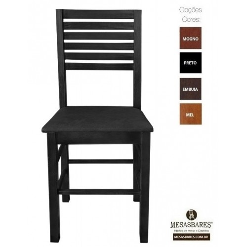 Cadeira Assento Estofado ou Madeira para Bar Preto - Cod: 5006