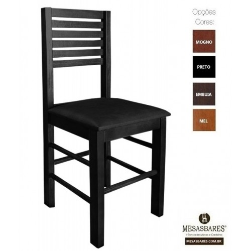 Cadeira Assento Estofado ou Madeira para Bar Preto - Cod: 5006