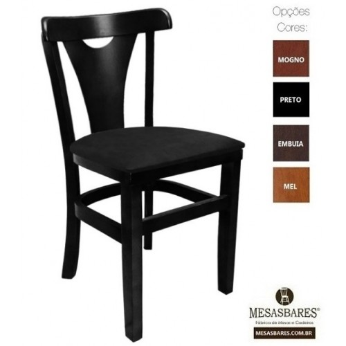 Cadeira de Madeira Estofada Fixa Mel - Cod: 5010