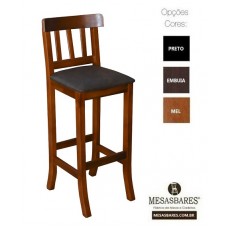 Banqueta de Madeira Alta para Bar - Cod:608