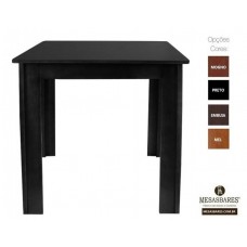Mesa Quadrada de Madeira 70x70 Fixa Cor Preto - Cod: 85674