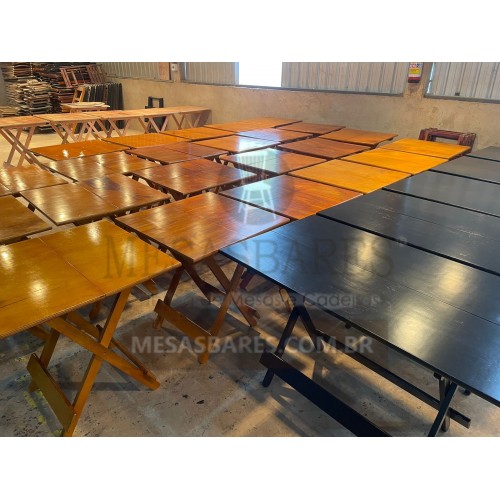 Mesa Dobrável 70X70 Madeira Bar Canto Quadrado  - Cod: 992