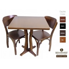 Conjunto de Madeira Top Mesa 60X60 Mais Cadeiras - Cod: 1841