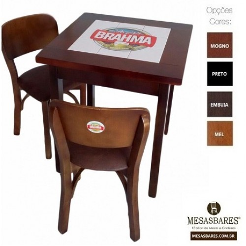 Conjunto de Mesa Azulejo e Cadeira Estofado ou Madeira Com ou Sem Logo Top - Cod: 1942