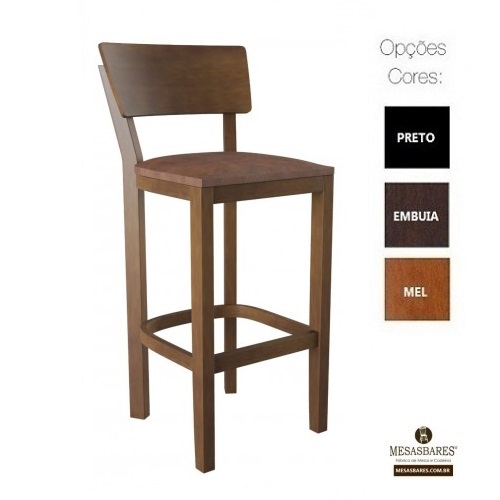 Banqueta de Madeira para Bar X Mel - Cod: 954