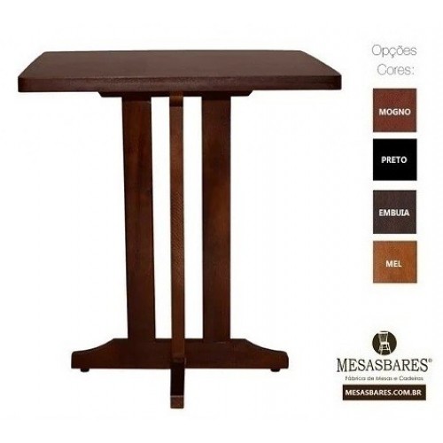 Conjunto Mesa Pé Central com 2 Cadeiras Madeira ou Estofadas - Cod: 1957